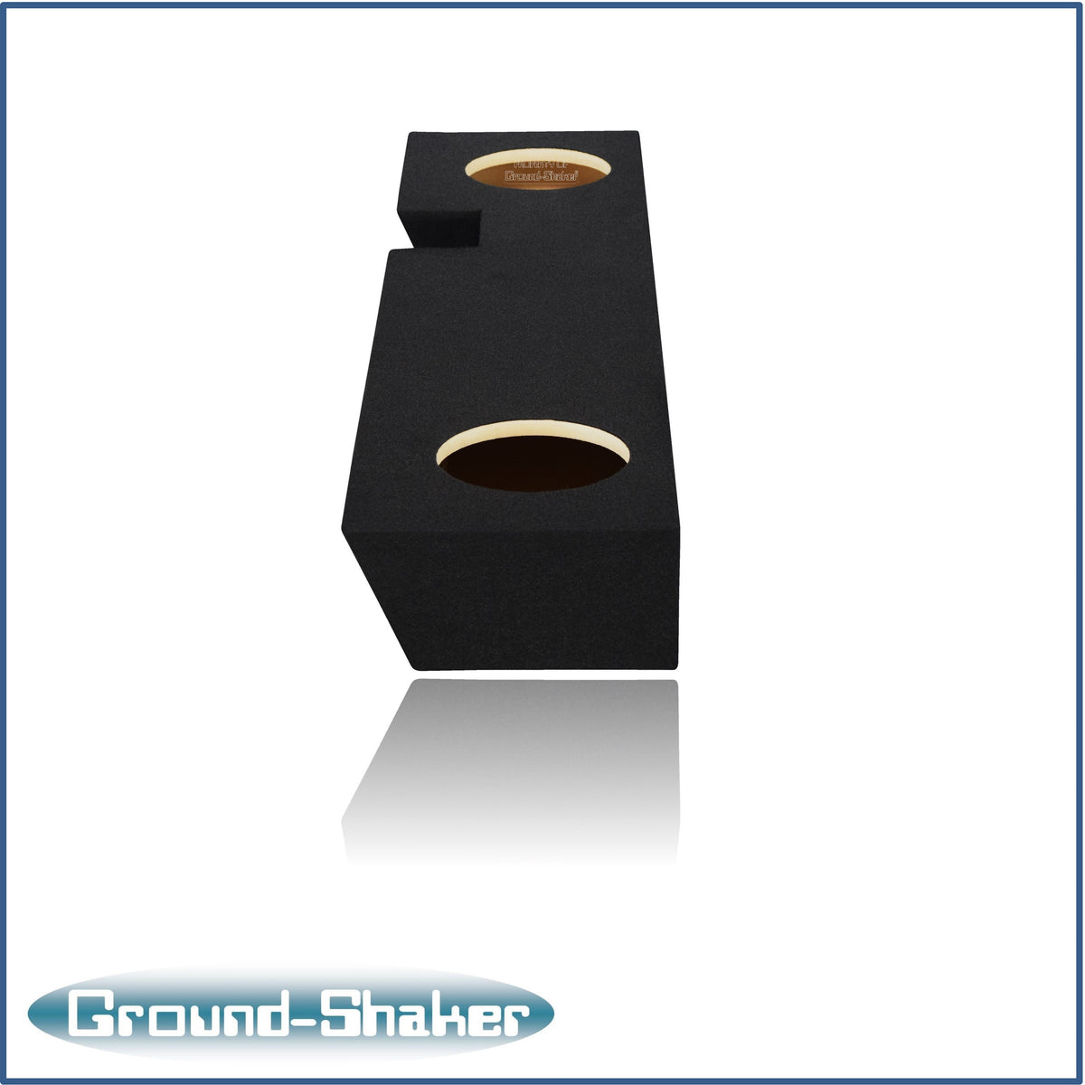 Ground Shaker dual 8 inch sealed sub box installed under rear seat of Ford F-250 Ext Cab