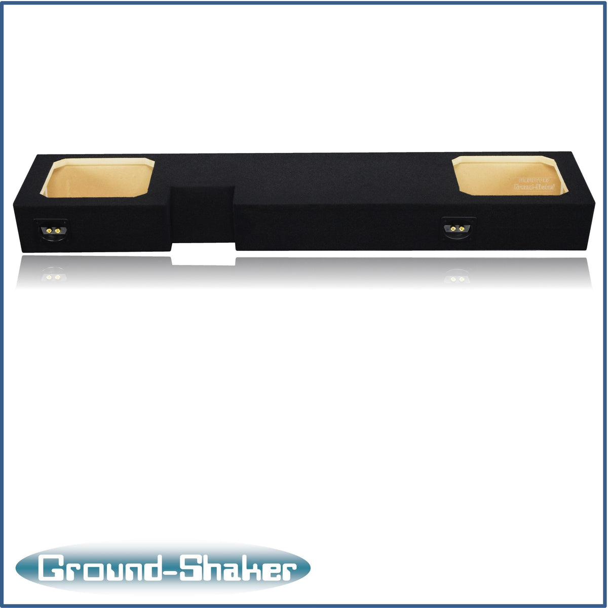 Ground Shaker dual 10 inch square-cutout sealed sub box for 02-16 Ford F-250 Ext Cab, top view