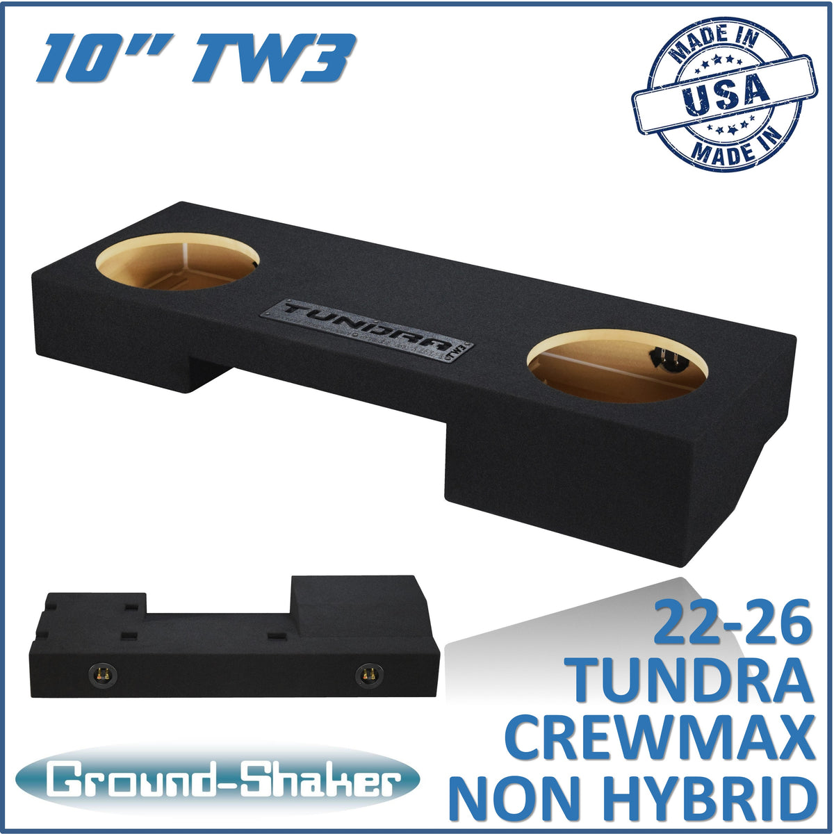 Ground Shaker GS-KTOYTW3210B subwoofer enclosure for Fits 22–26 Toyota Tundra CrewMax