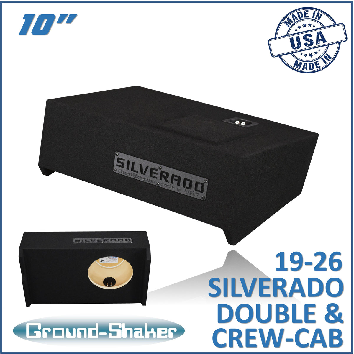 GS-LCHV110B subwoofer enclosure for Fits 19–26 Chevy Silverado Crew Cab