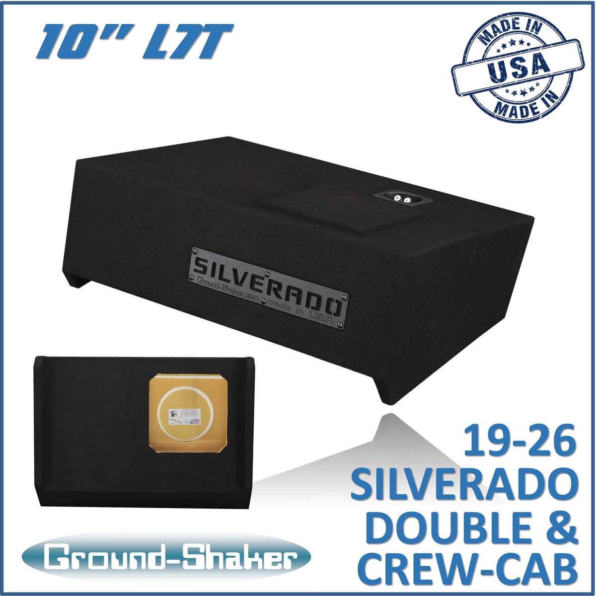 GS-LCHVL7T110B subwoofer enclosure for Fits 19–26 Chevy Silverado Crew Cab