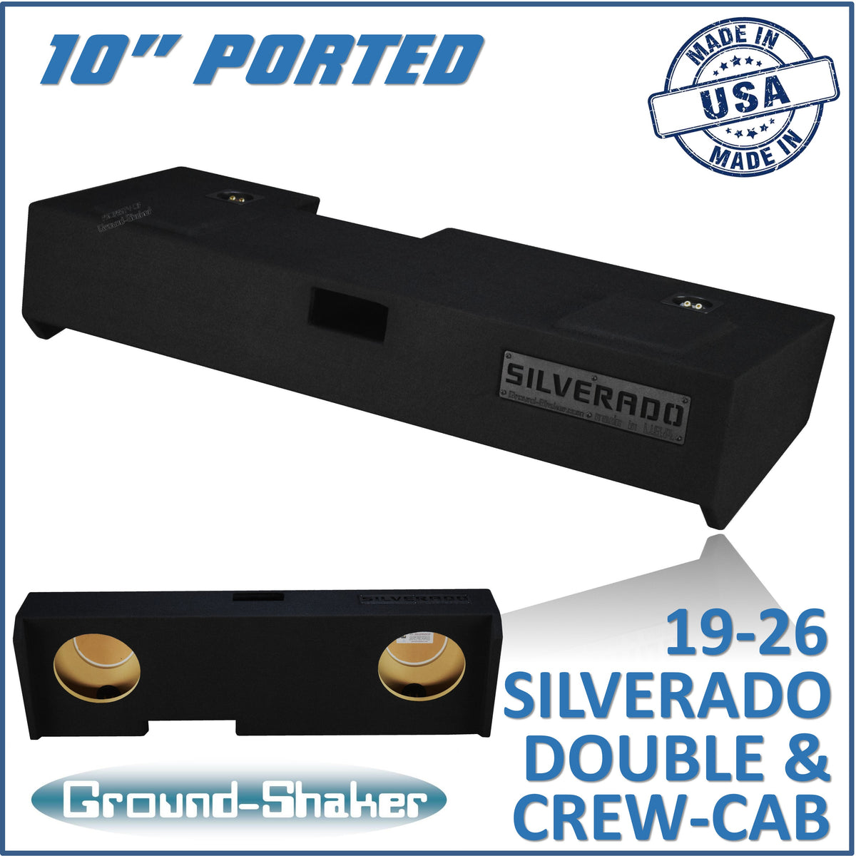 GS-LCHVP210B subwoofer enclosure for Fits 19–26 Chevy Silverado Crew Cab