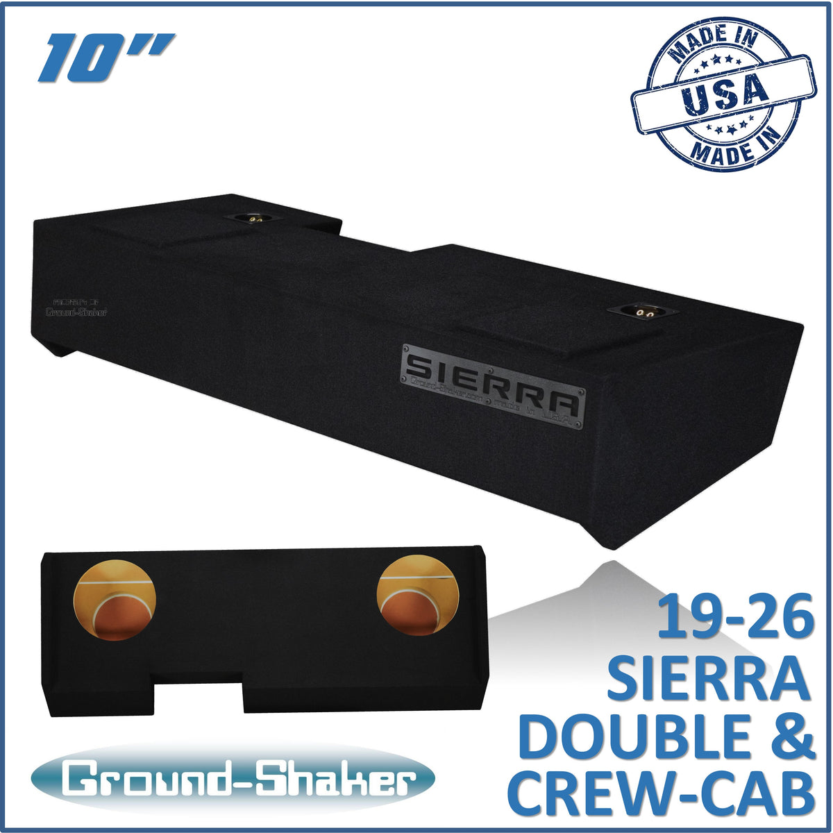 Ground Shaker GS-LGM210B subwoofer enclosure for Fits 19–26 GMC Sierra Crew Cab