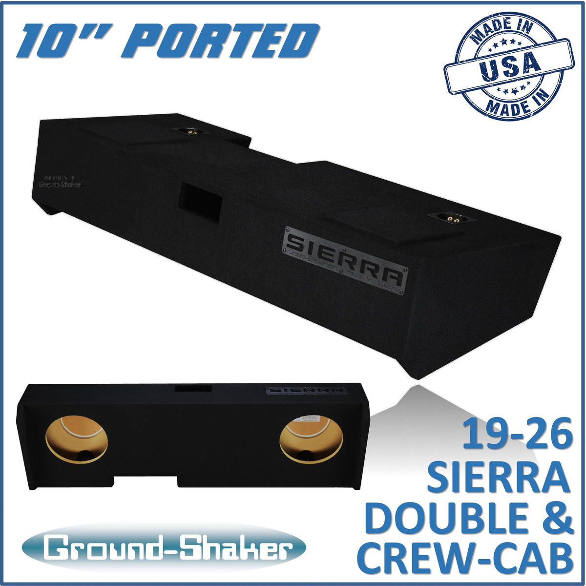 Ground Shaker GS-LGMP210B subwoofer enclosure for Fits 19–26 GMC Sierra Crew Cab