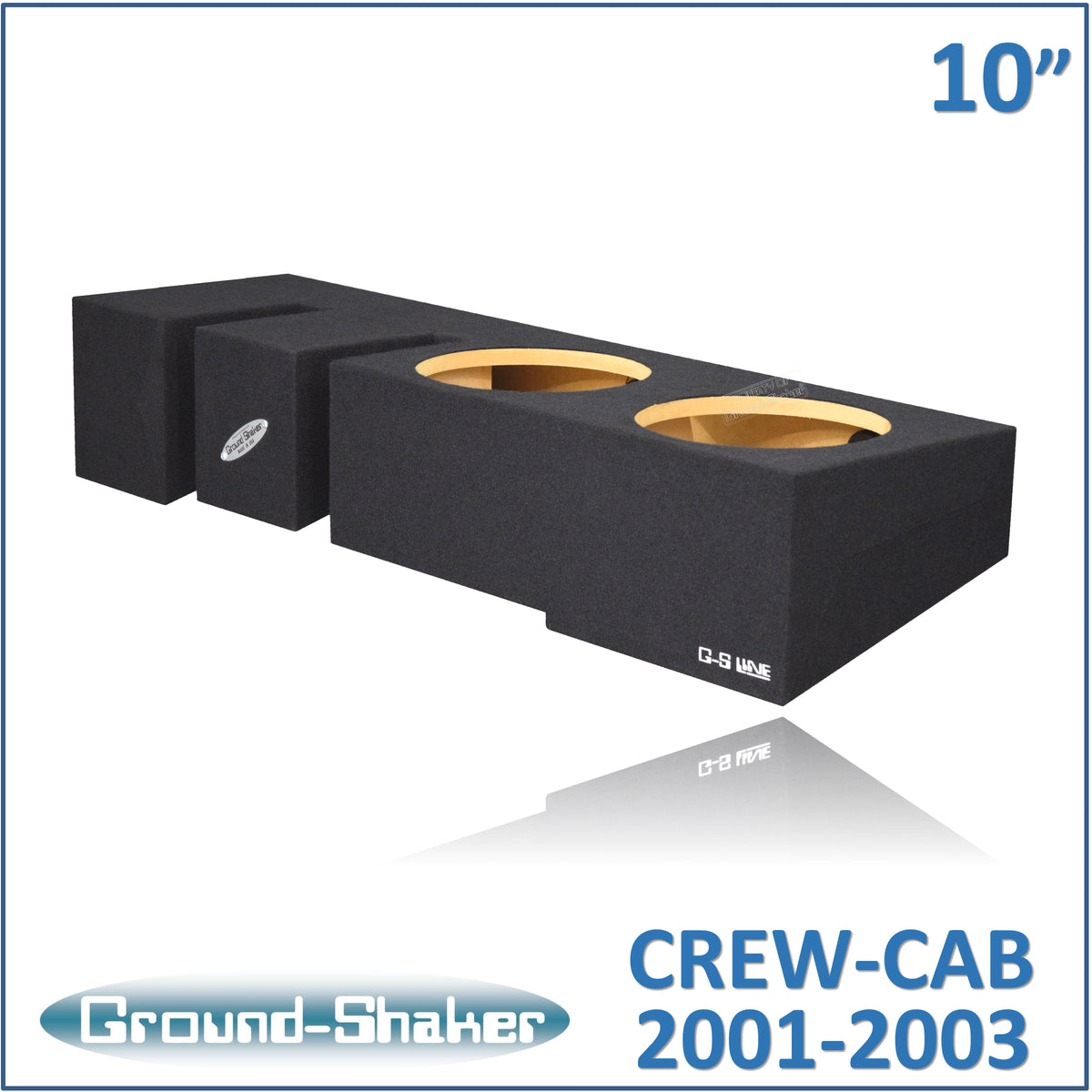 Ground Shaker GS-MF150210B dual 10 inch sealed sub box for 01-08 Ford F-150 Crew Cab, front view