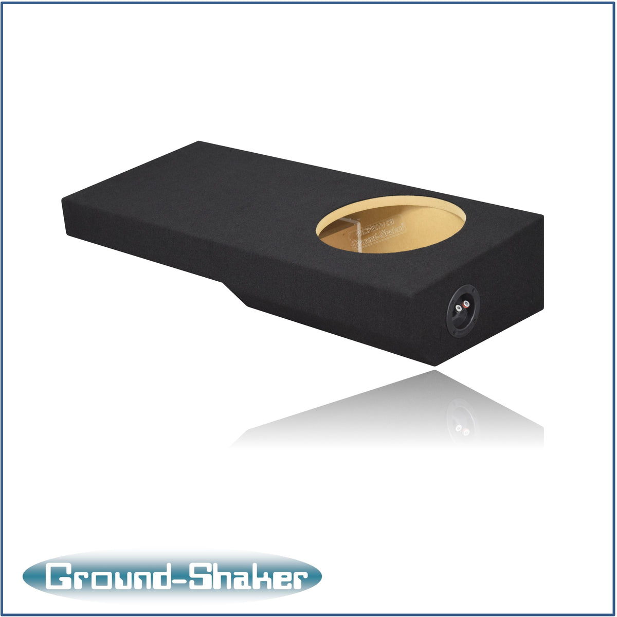 Ground Shaker GS-NF150110B 10 inch sealed enclosure for 00–03 Ford F-150 Ext-Cab — carpet finish detail