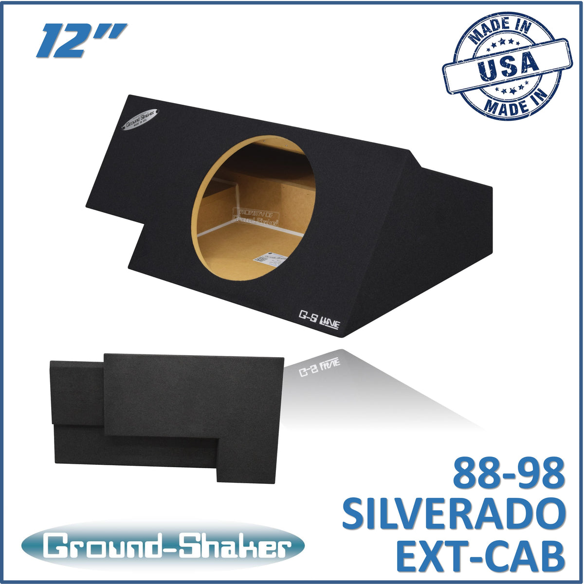 GS-OCHV112B subwoofer enclosure for Fits 88–98 Chevy Silverado Extended Cab