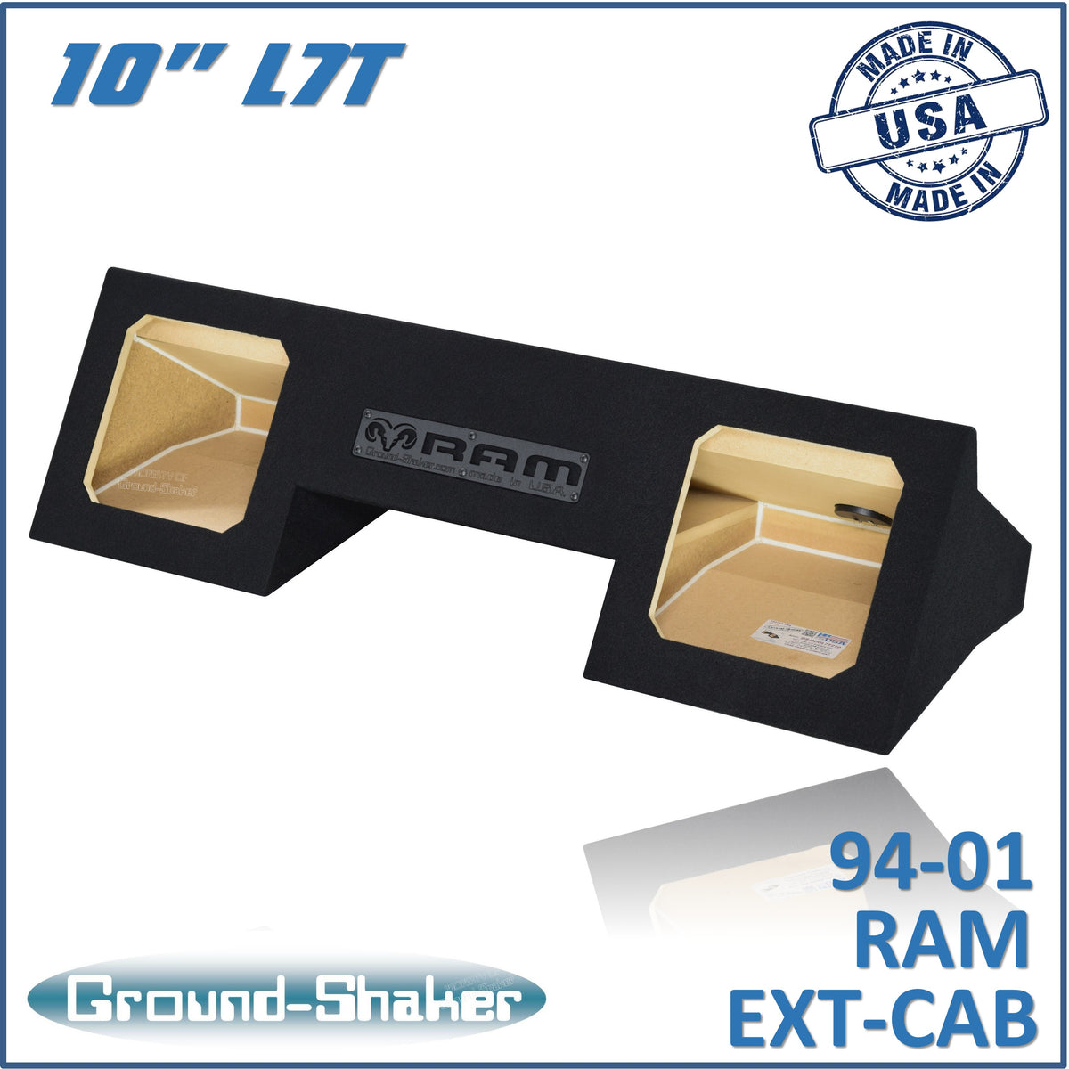 Ground Shaker GS-ODGL7T210B subwoofer enclosure for Fits 94–01 Dodge Ram Quad Cab