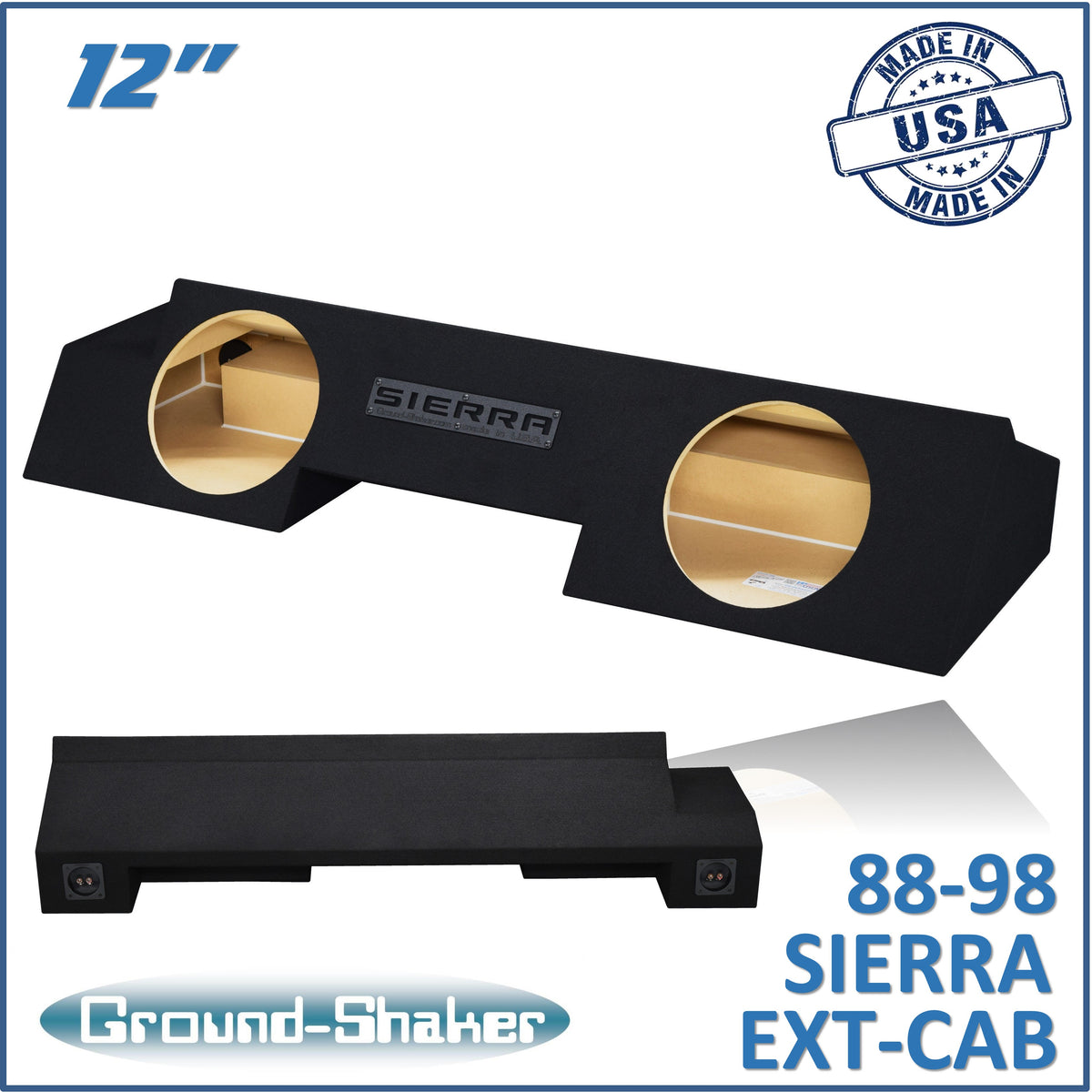 Ground Shaker GS-OGM212 subwoofer enclosure for Fits 88–98 GMC Sierra Extended Cab