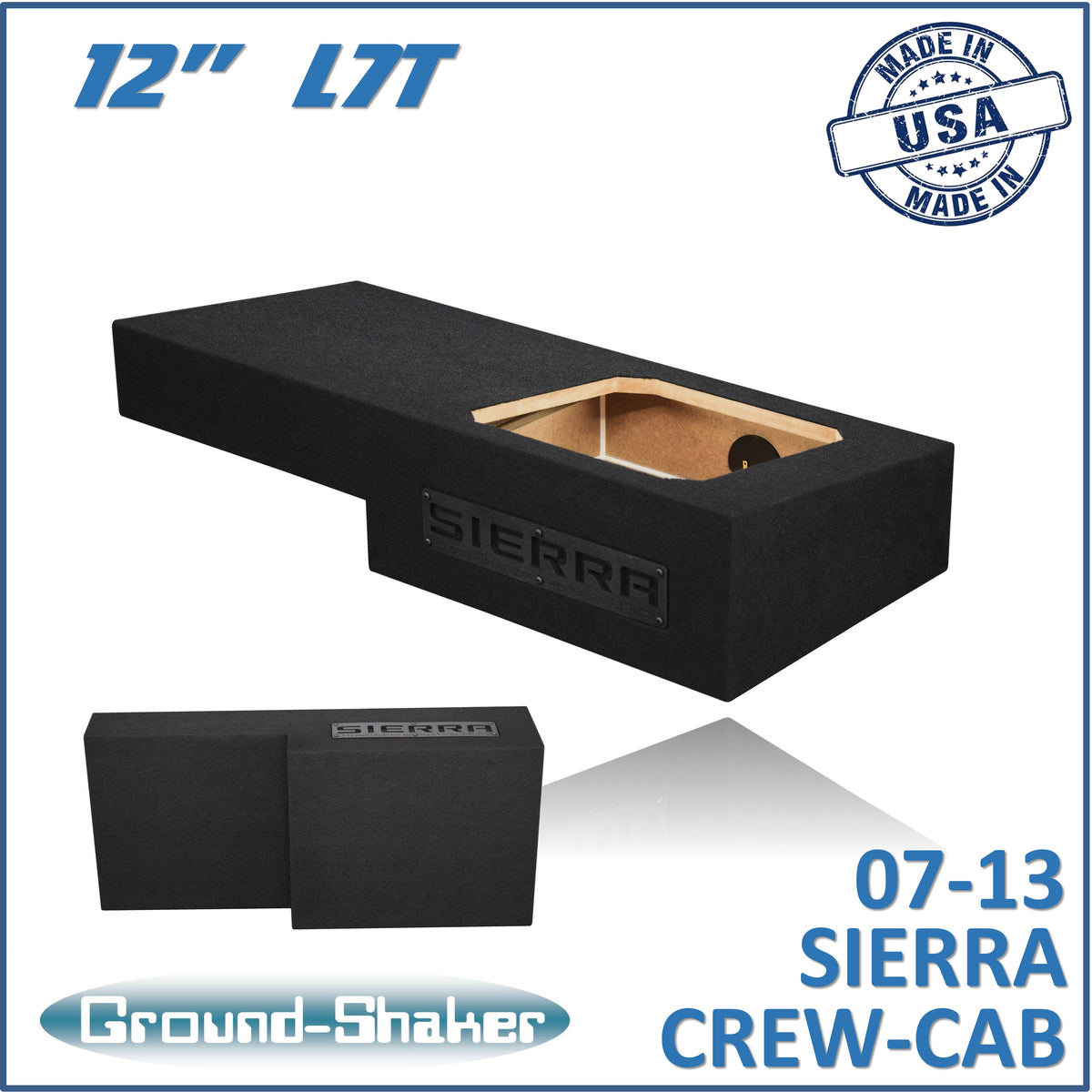 Ground Shaker GS-RGML7T112B subwoofer enclosure for Fits 07–13 GMC Sierra Crew Cab