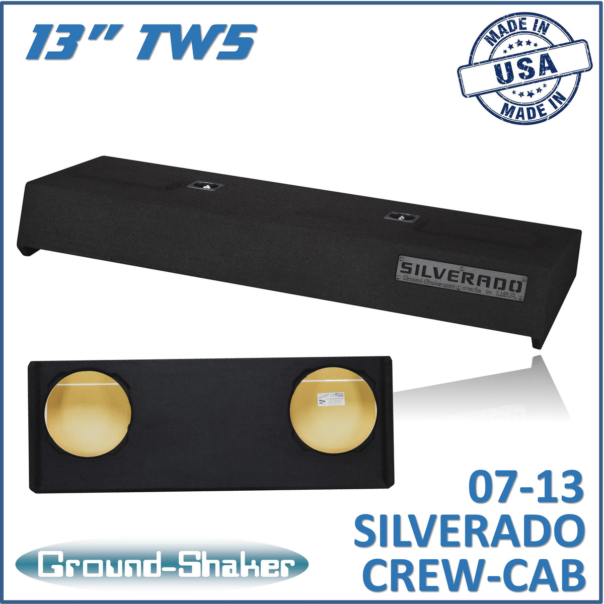 GS-TCHVTW5213B subwoofer enclosure for Fits 07–13 Chevy Silverado Crew Cab