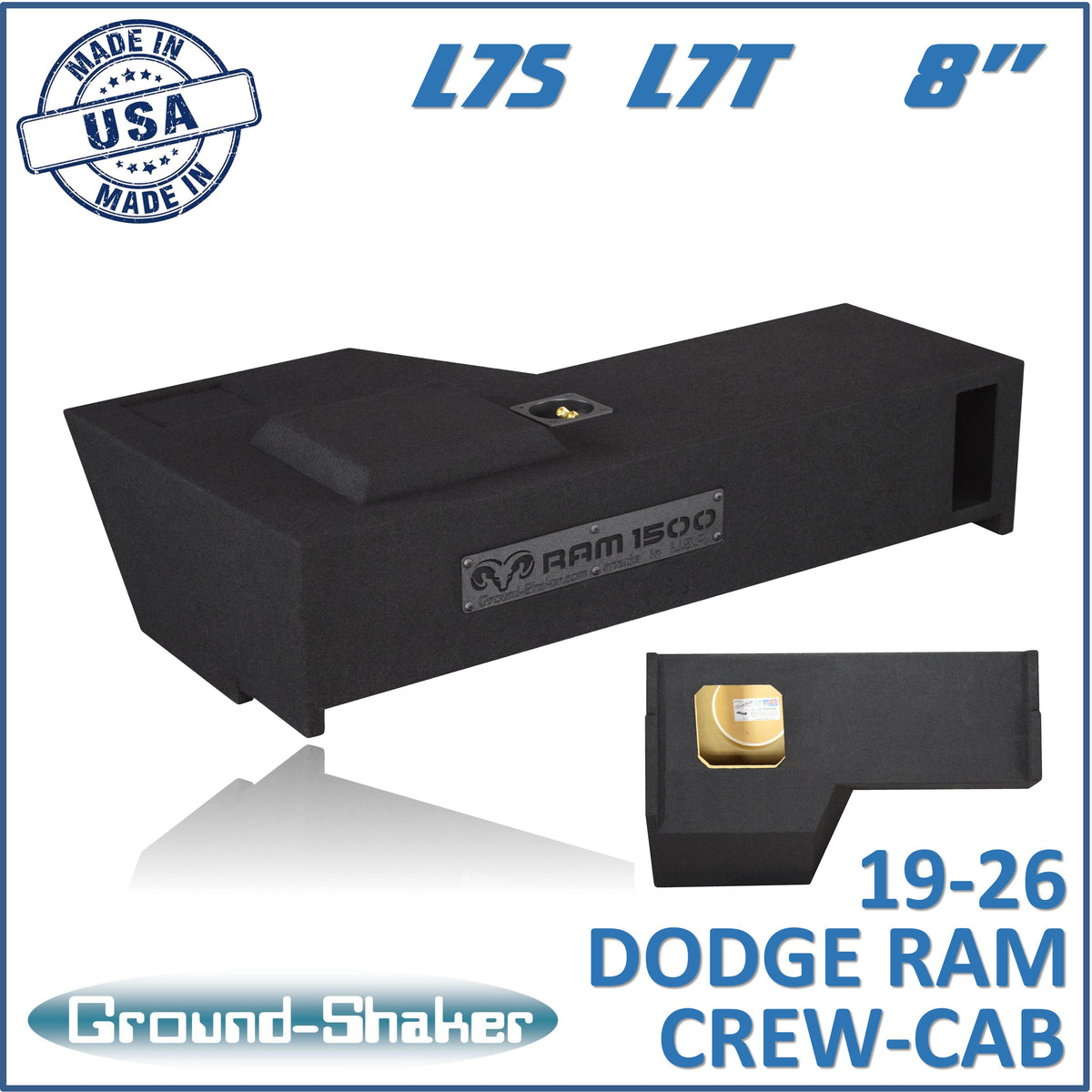 Ground Shaker GS-TDGKKP18B subwoofer enclosure for Fits 19–26 Dodge Ram 1500 Crew Cab