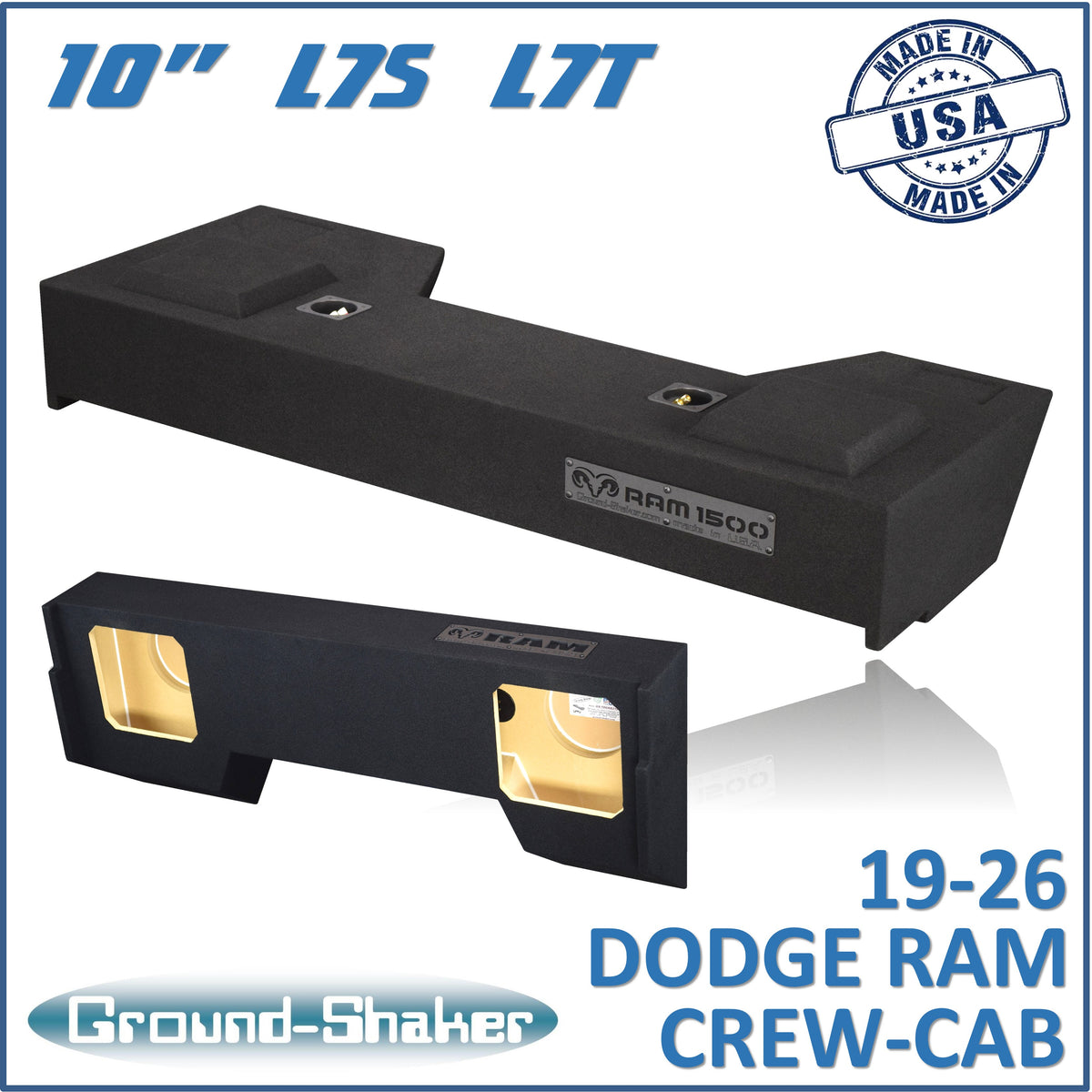 Ground Shaker GS-TDGKK210B subwoofer enclosure for Fits 19–26 Dodge Ram 1500 Crew Cab