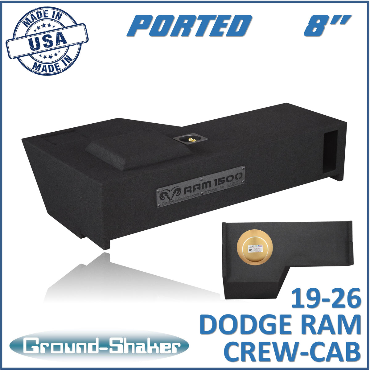 Ground Shaker GS-TDGP18B subwoofer enclosure for Fits 19–26 Dodge Ram 1500 Crew Cab