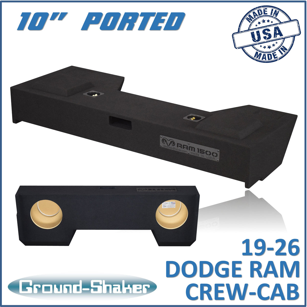 Ground Shaker GS-TDGP210B subwoofer enclosure for Fits 19–26 Dodge Ram 1500 Crew Cab