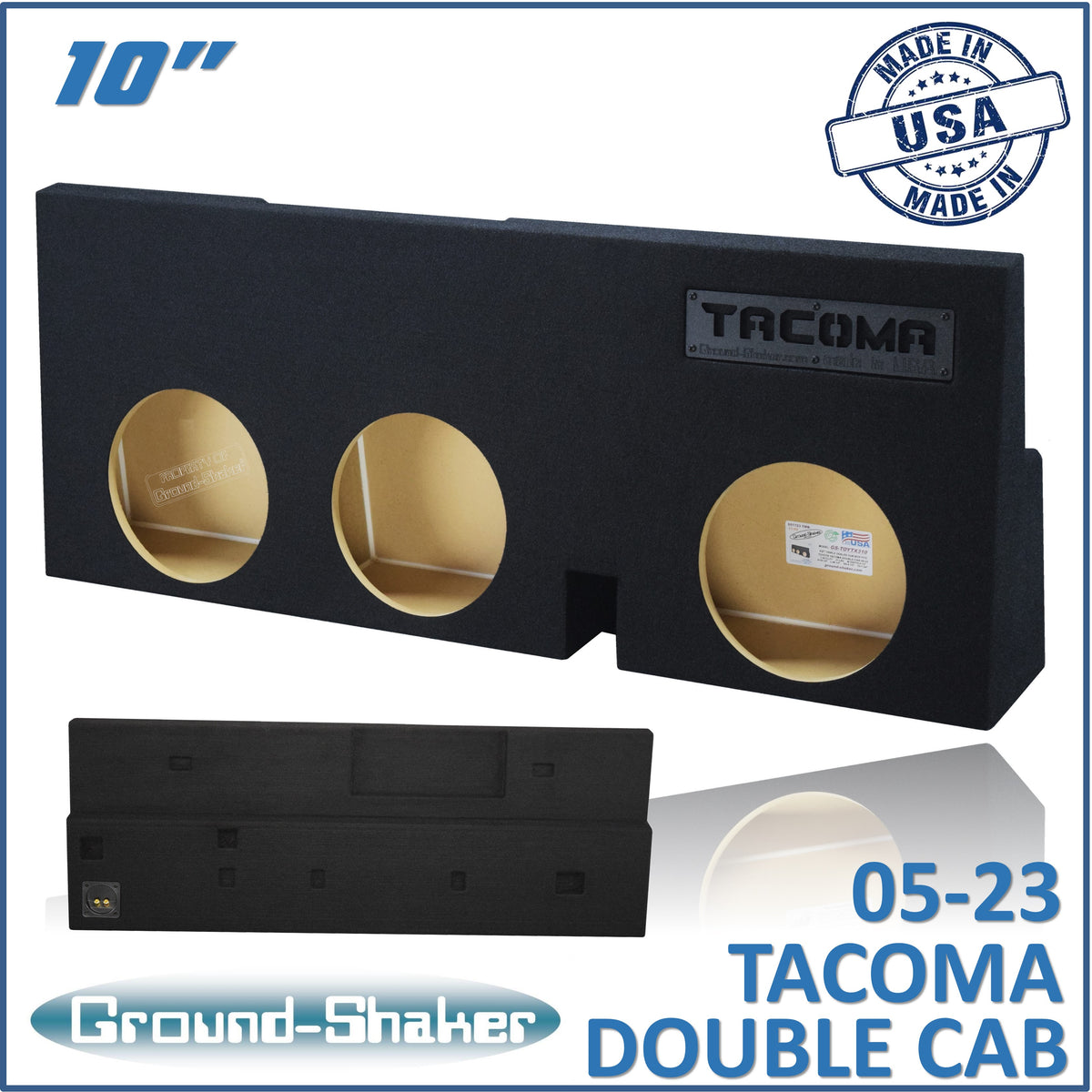 Ground Shaker GS-TOYTX310B subwoofer enclosure for Fits 05–23 Toyota Tacoma Double Cab