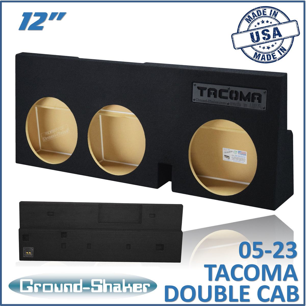 Ground Shaker GS-TOYTX312B subwoofer enclosure for Fits 05–23 Toyota Tacoma Double Cab