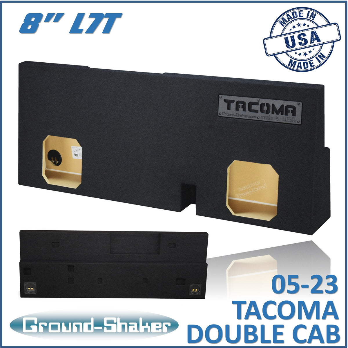 Ground Shaker GS-TOYTXL7T28B subwoofer enclosure for Fits 05–23 Toyota Tacoma Double Cab