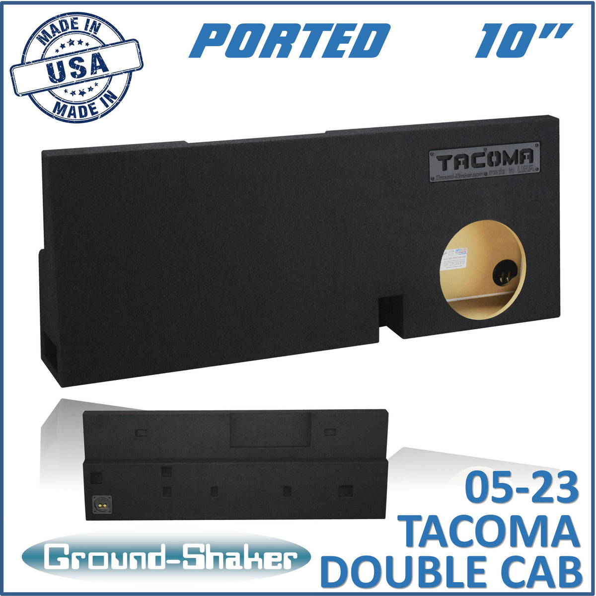 Ground Shaker GS-TOYTXP110B subwoofer enclosure for Fits 05–23 Toyota Tacoma Double Cab