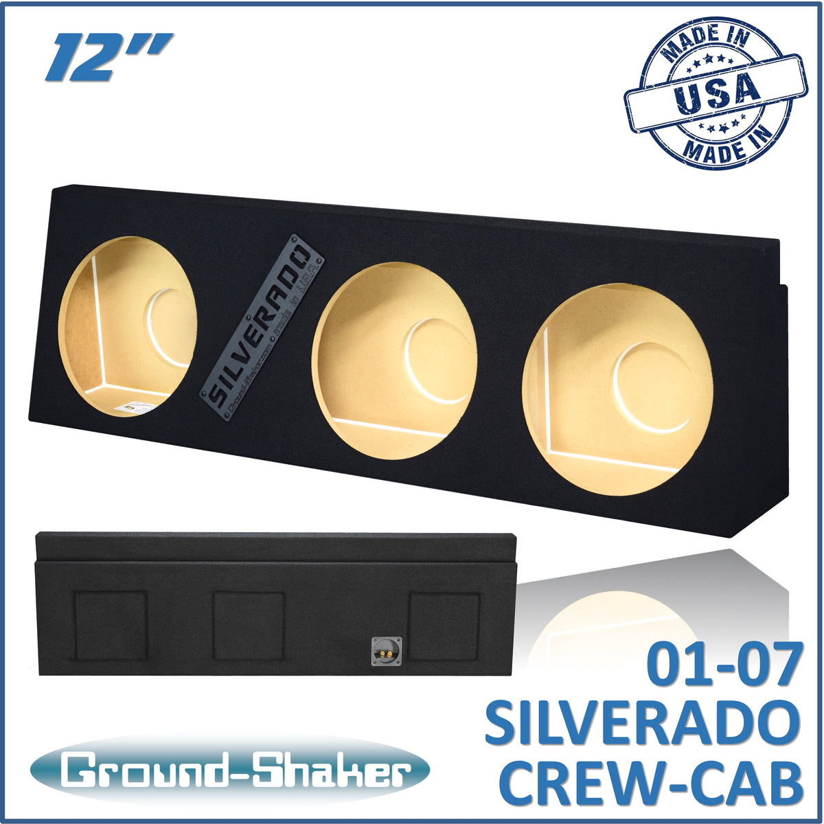 GS-WCHV312B subwoofer enclosure for Fits 01–07 Chevy Silverado Crew Cab