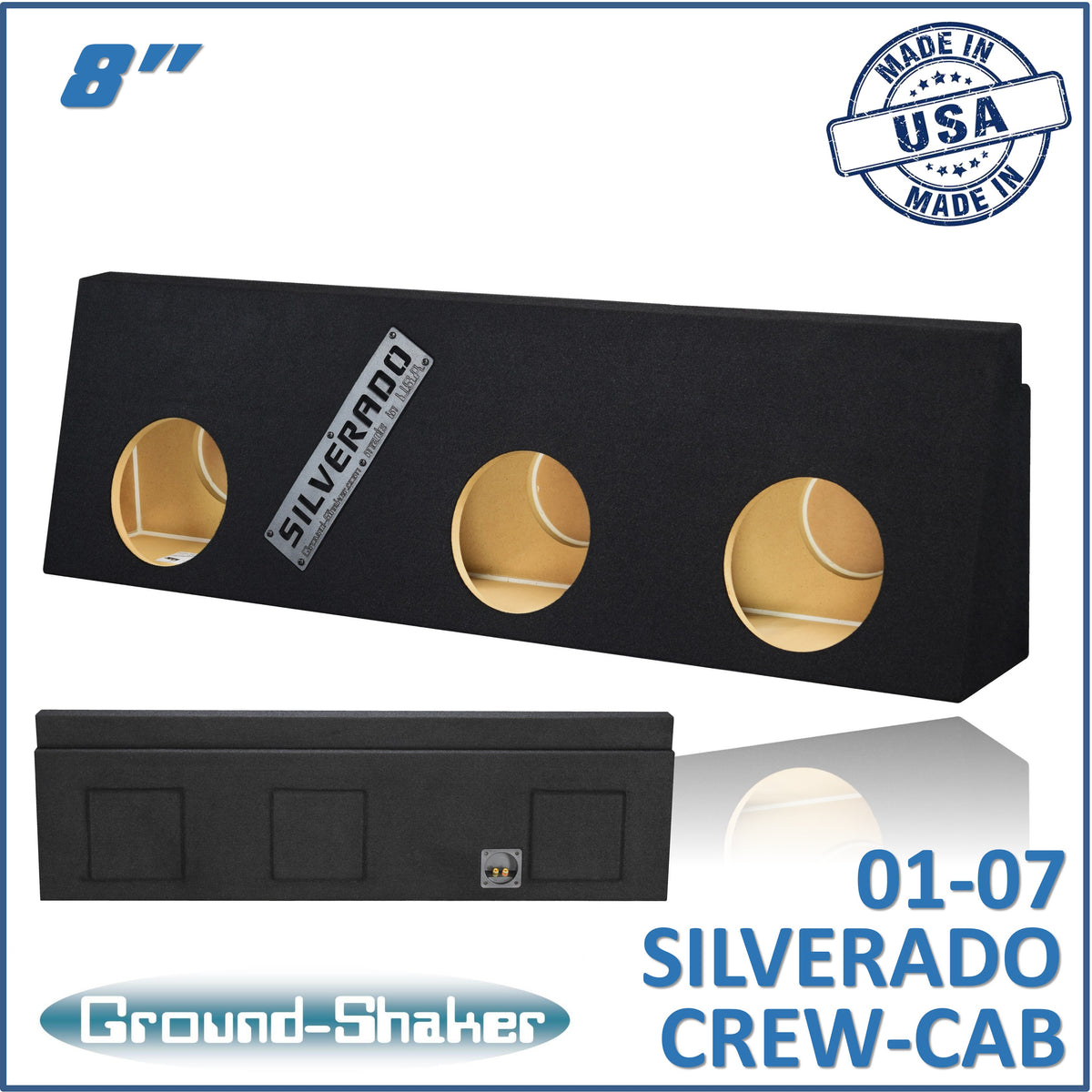 GS-WCHV38B subwoofer enclosure for Fits 01–07 Chevy Silverado Crew Cab