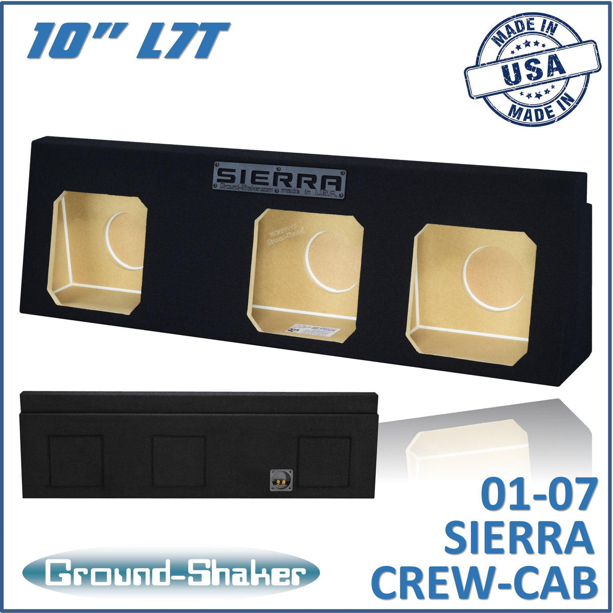 Ground Shaker GS-GML7T310B subwoofer enclosure for Fits 01–07 GMC Sierra Crew Cab
