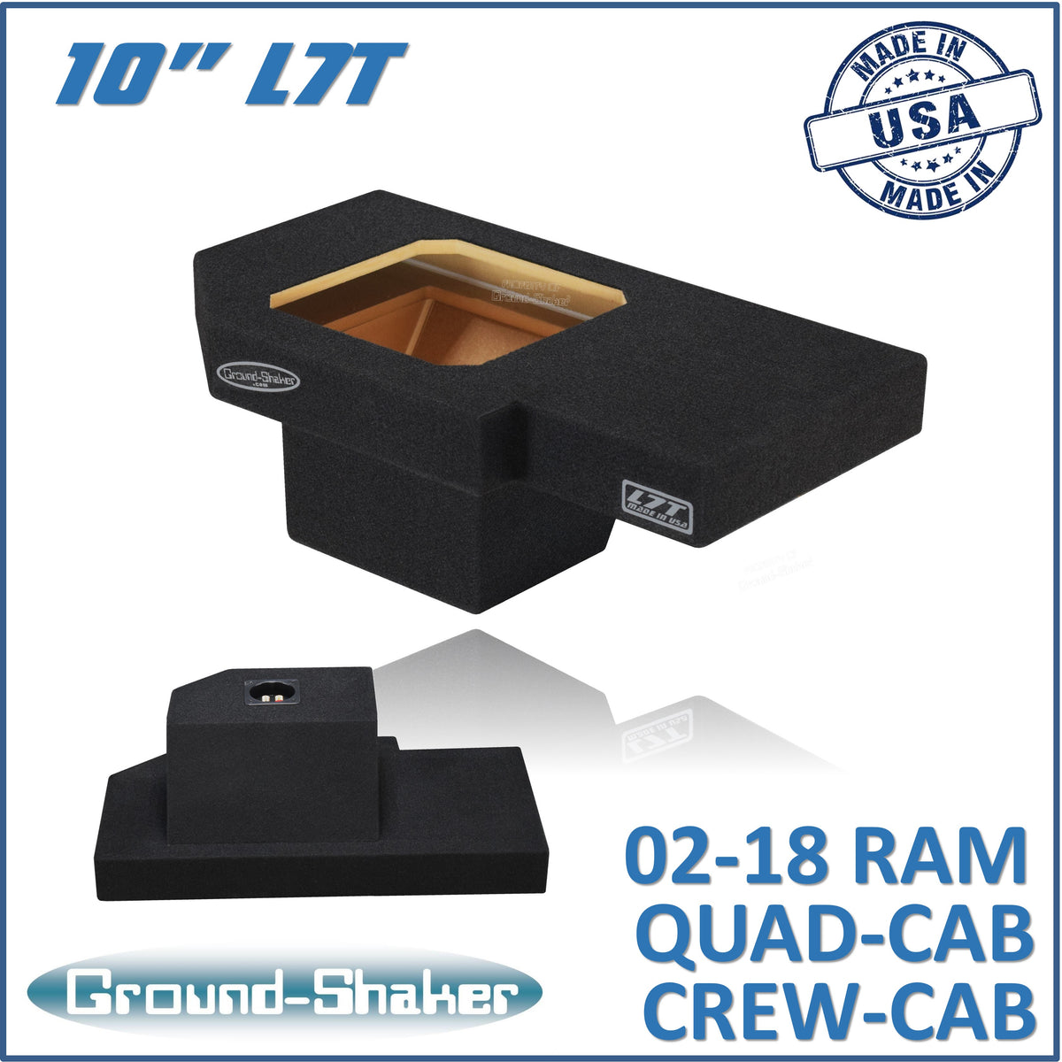 Ground Shaker GS-ZDGL7T110B subwoofer enclosure for Fits 02–18 Dodge Ram 1500 Crew Cab & Quad Cab