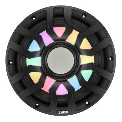 10” Marine Subwoofer with Hybrid Magnet Motor, Removable Grille and Digital LED Lights - 500W RMS 4-Ohm