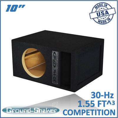 Ground Shaker GS-30HZ110B single 10" 30Hz ported sub box — view 1
