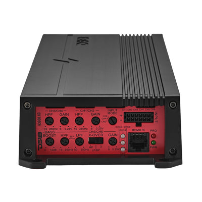 DS18 G3600.6D amplifier left side showing crossover and gain controls