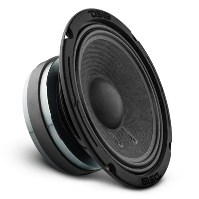 DS18 8PRO300MB 8" mid-bass loudspeaker, three-quarter view showing the paper cone and cast basket