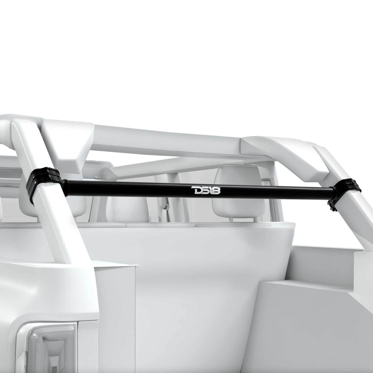 DS18 BRO-TUBE/BK tower mounting tube installed in a Ford Bronco 6th Gen, back side view