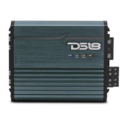 DS18 FRP-1.2K4 compact 4-channel full-range Class-D amplifier, titanium finish
