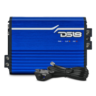 DS18 FRP-1.5K Compact Full-Range Class D 1-Channel Monoblock Amplifier — Blue