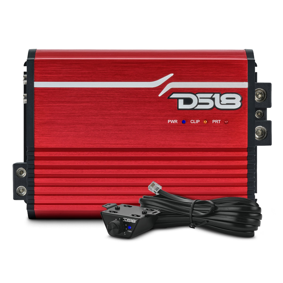 DS18 FRP-1.5K Compact Full-Range Class D 1-Channel Monoblock Amplifier — Red