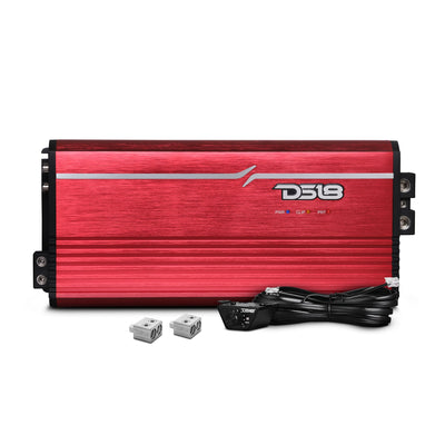 DS18 FRP-5K Compact Full-Range Class D 1-Channel Monoblock Amplifier — Red