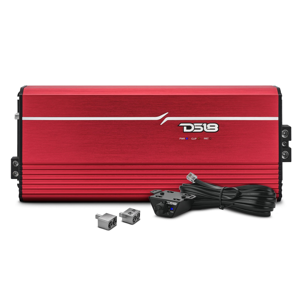 DS18 FRP-8K Compact Full-Range Class D 1-Channel Monoblock Amplifier — Red