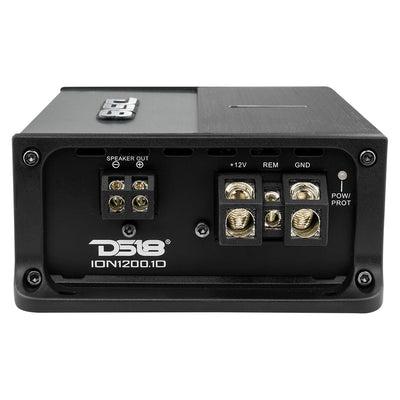 DS18 ION1200.1D right side, power and speaker terminals