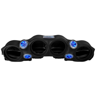 DS18 JL-SBAR/BK.HT front view with blue RGB LED lighting