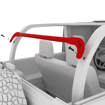 DS18 JL-TUBESOFT/BK mounting tube installed on a Jeep JLU soft top roll bar