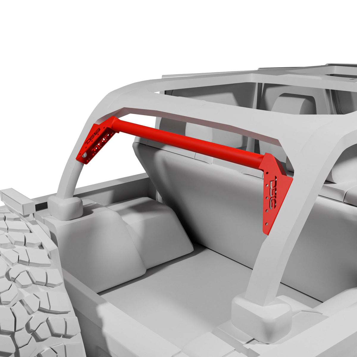 DS18 JL-TUBEUP/BK mounting tube installed in a Jeep Wrangler JLU