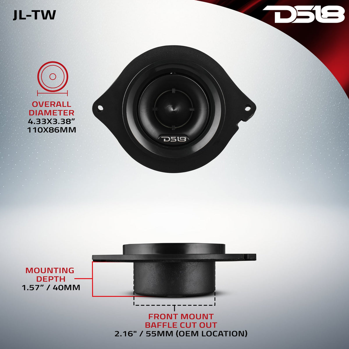DS18 JL-TW dimensions diagram