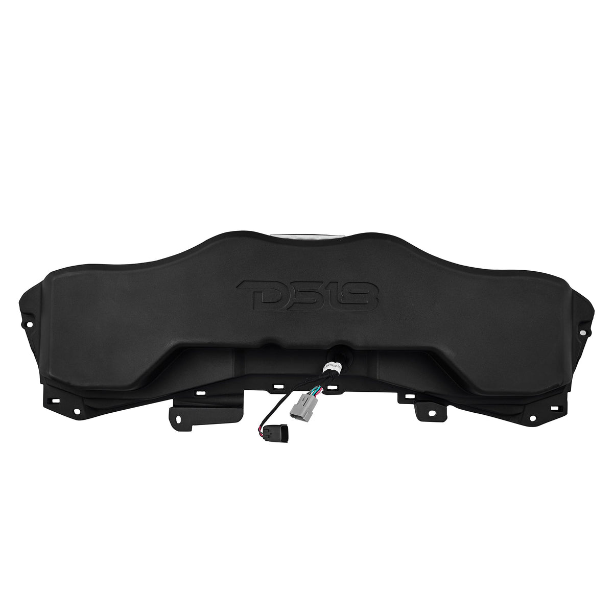DS18 JL24-SBAR/BK sound bar rear view showing the molded DS18 logo and the harness connector