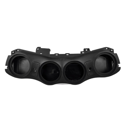 DS18 JL24-SBAR/BK sound bar front view with four speaker openings and molded DS18 logo