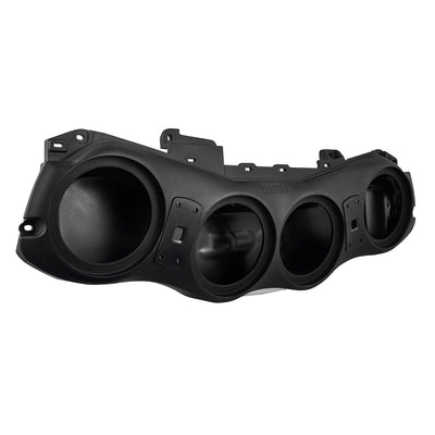 DS18 JL24-SBAR/BK sound bar three-quarter view showing the four 8-inch speaker openings and OEM mounting tabs