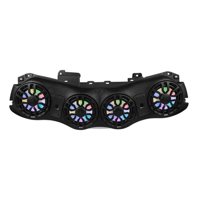 DS18 JL24-SBAR/BKLD Jeep sound bar front view showing four loaded 8-inch speakers
