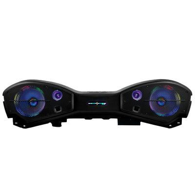 DS18 JL24-SBAR22/BKLD sound bar showing multi-zone digital RGB lighting across the bar