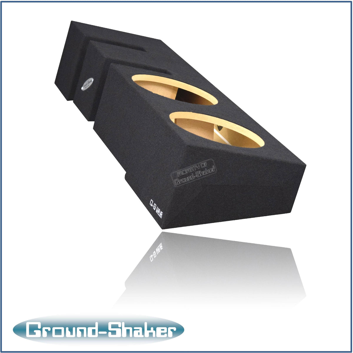 Ground Shaker GS-MF150210B dual 10 inch sealed sub box for 01-08 Ford F-150 Crew Cab, angle view