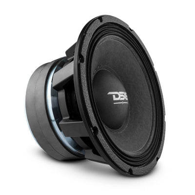 DS18 PRO-3KP12 PANCADÃO 12" mid-bass loudspeaker, three-quarter view showing the cone, DS18 dust cap and cast basket
