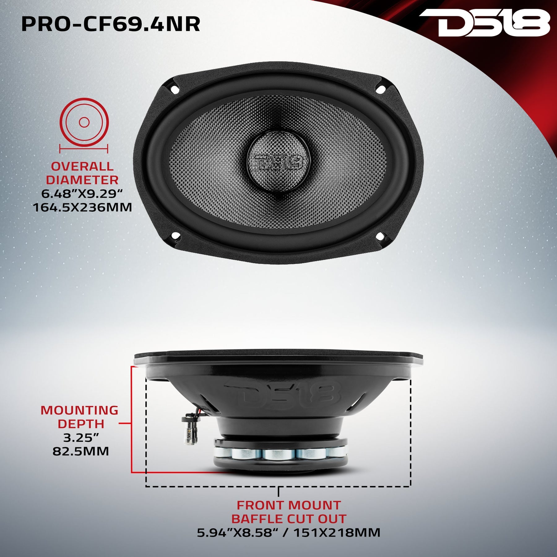 DS18 PRO-CF69.4NR dimensions diagram